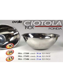 CIOTOLA IN ACCIAIO OVALE 30cm