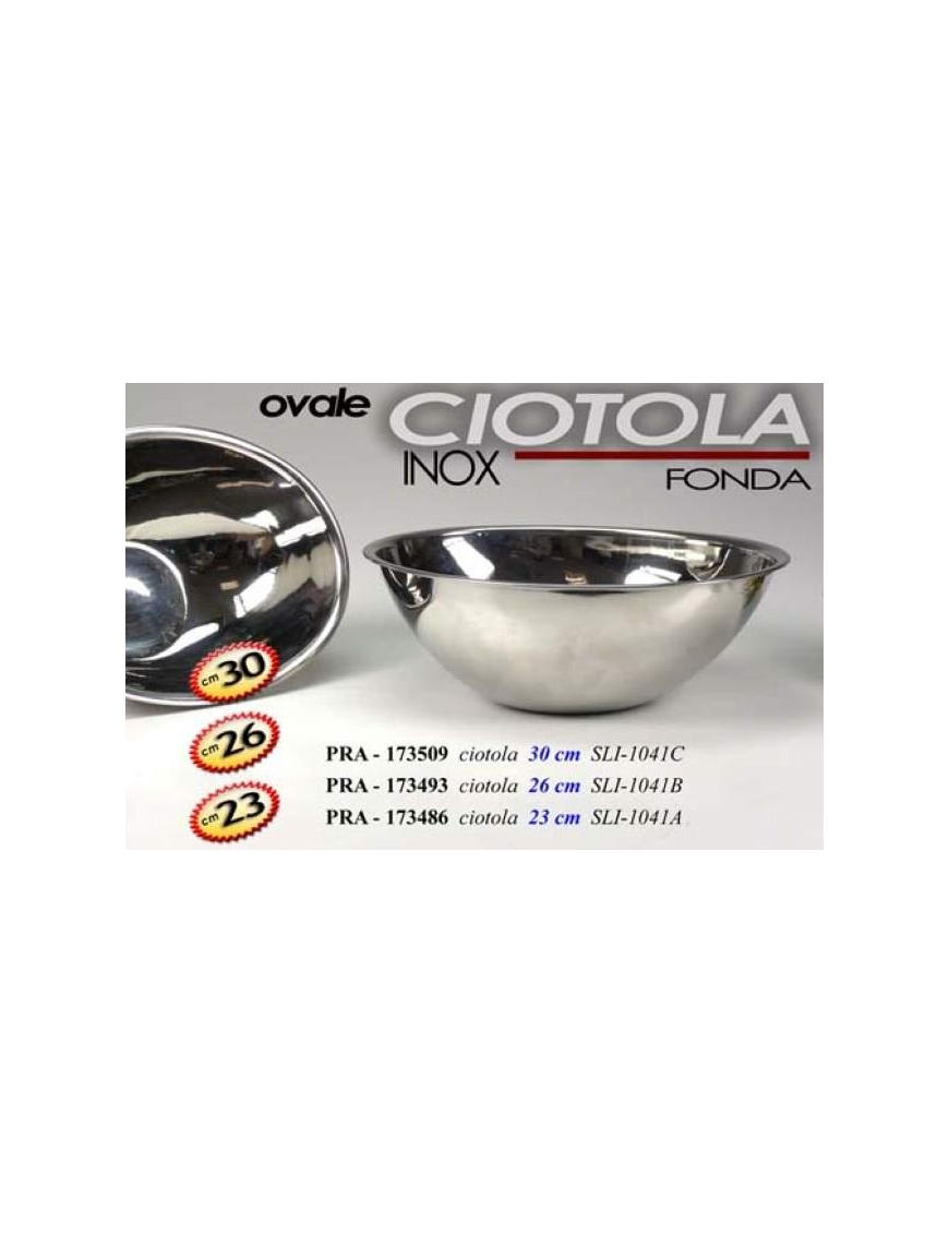 CIOTOLA IN ACCIAIO OVALE 30cm