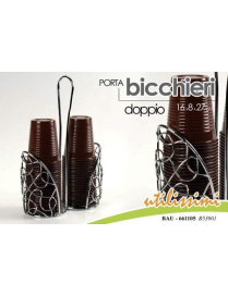 PORTABICCHIERI DOPPIO 16x8x27 METALLO