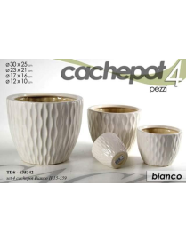 CERAMIC CACHEPOT 4 pieces WHITE