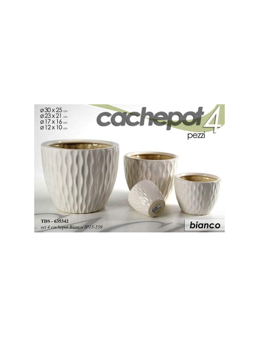 CACHEPOT CERAMICA 4 pezzi BIANCO
