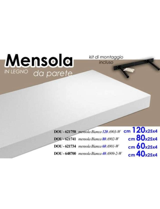 WHITE SHELF 40x25x3.8cm