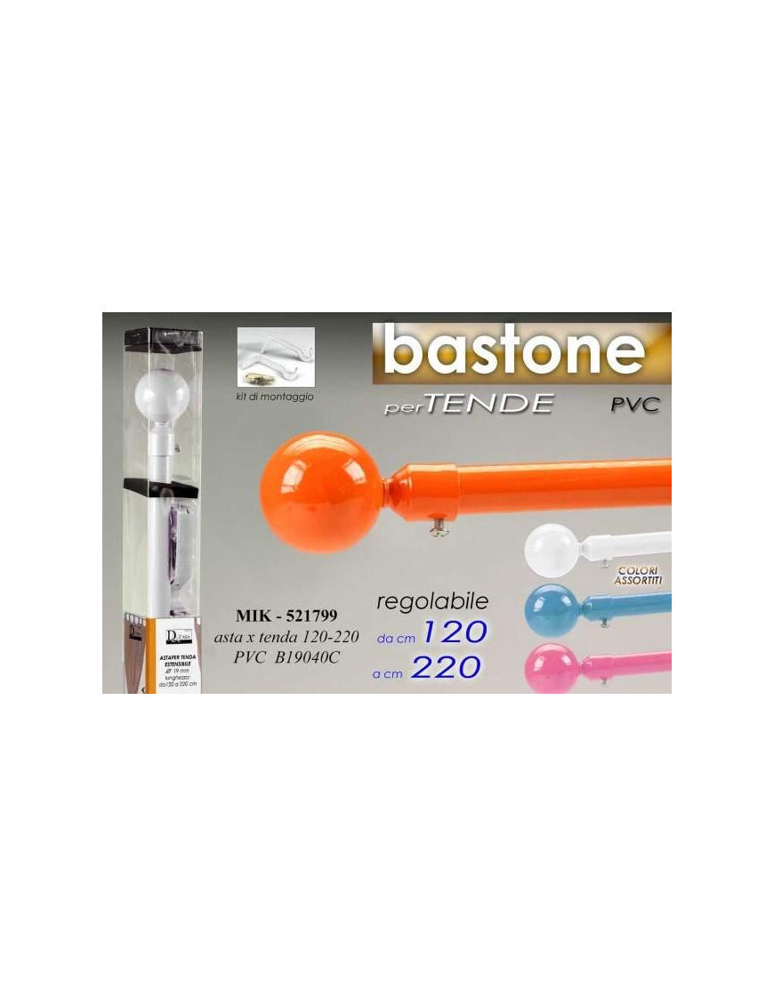 METAL CURTAIN ROD 120-220cm COLORED