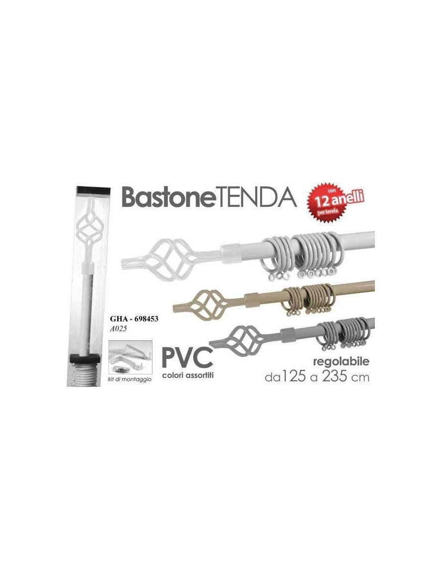 ASTA TENDA METALLO 125-235cm