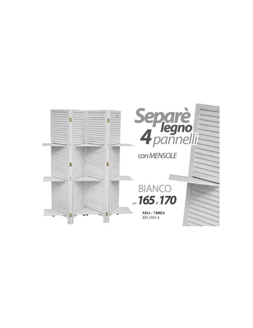 SEPARE' 4 PANNELLI CON MENSOLE 42x170cm