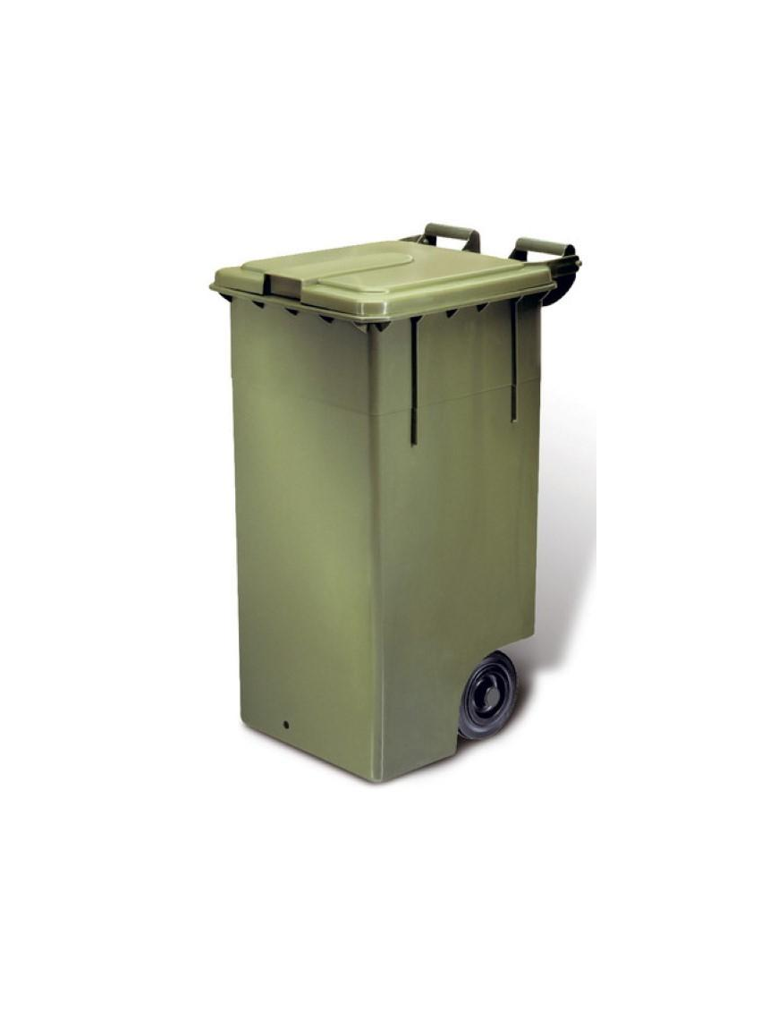 CONTENITORE MAX 120 LITRI CON REGGISACCO 80lt CON COPERCHIO, RUOTE E PEDALE COLORE VERDE