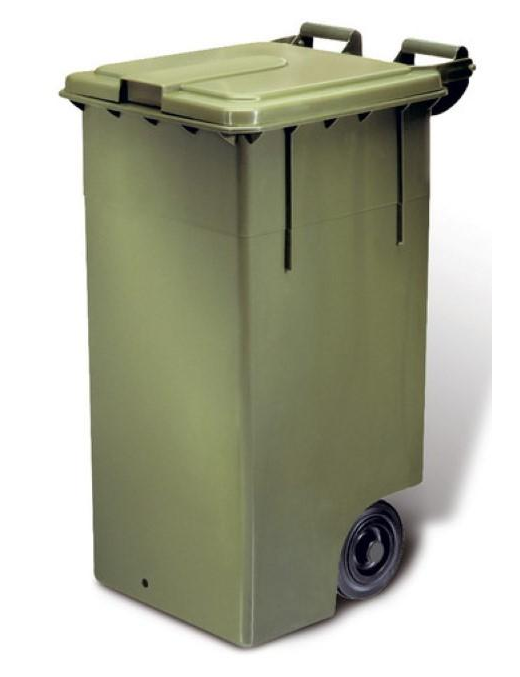 CONTENITORE MAX 120 LITRI CON REGGISACCO 80lt CON COPERCHIO, RUOTE E PEDALE COLORE VERDE
