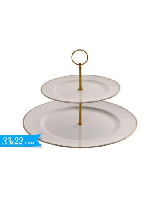 ALZATINA CREMA 2 PIANO 33x22 CENTIMETRI