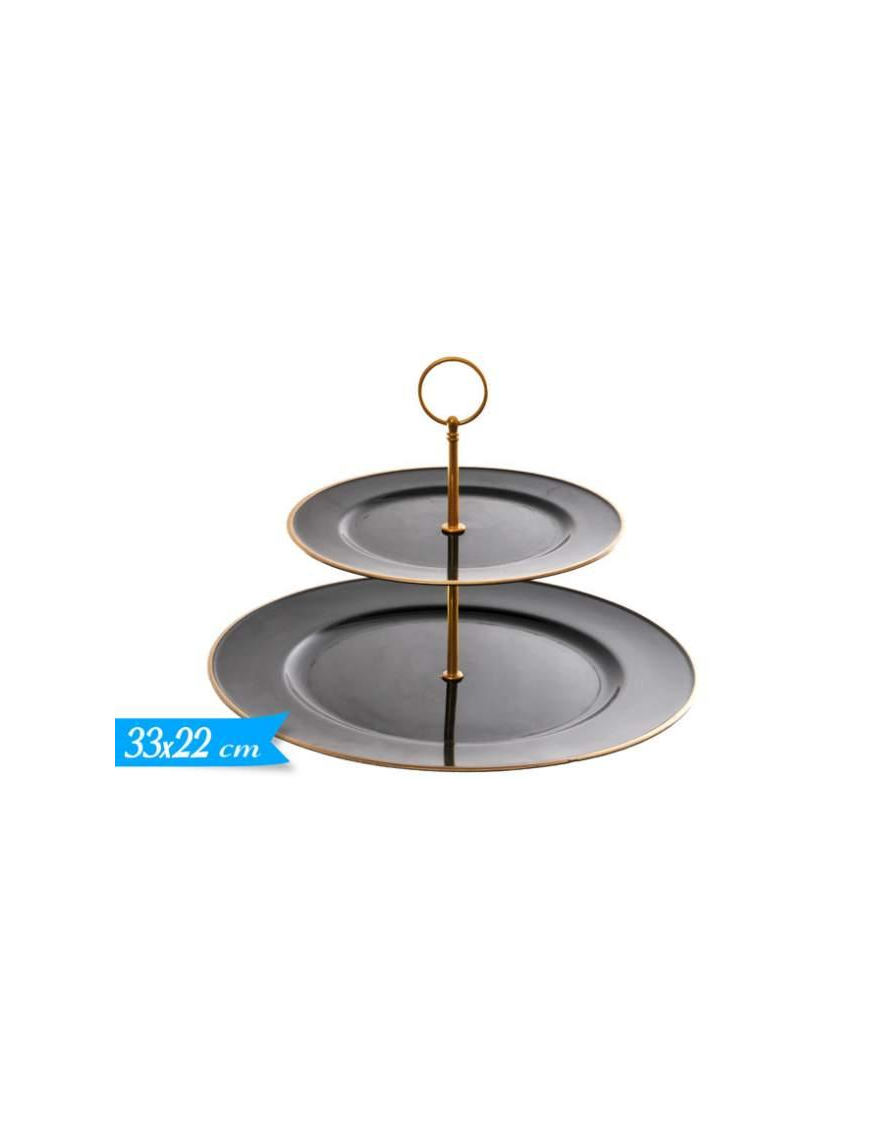 ALZATINA NERA 2 PIANO 33x22 CENTIMETRI