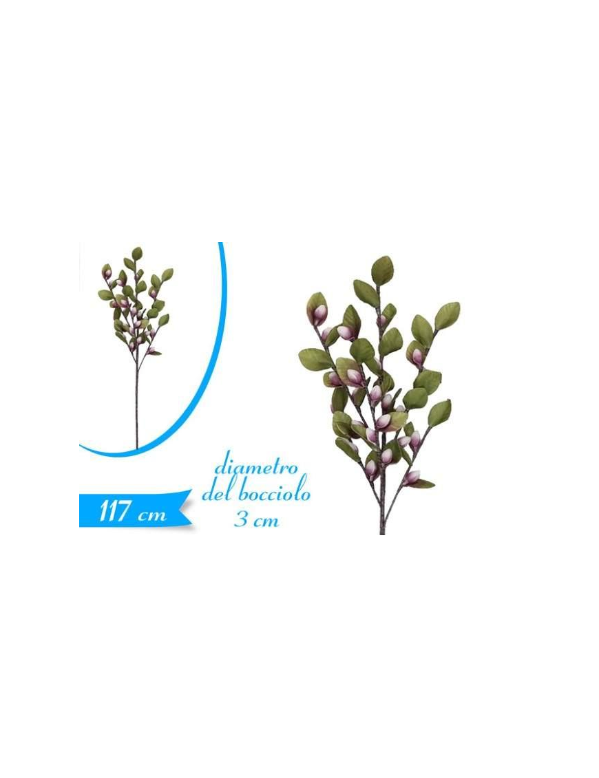 STELO FOGLIA CON FIORI LILLA 117 CENTIMETRI