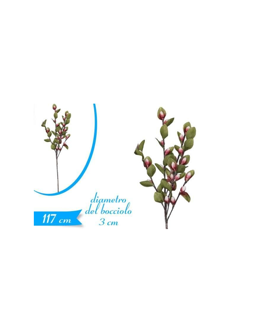 LEAF STEM WITH PINK FLOWERS 117 CM