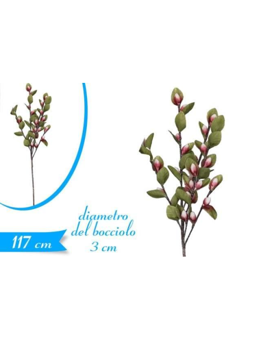 LEAF STEM WITH PINK FLOWERS 117 CM