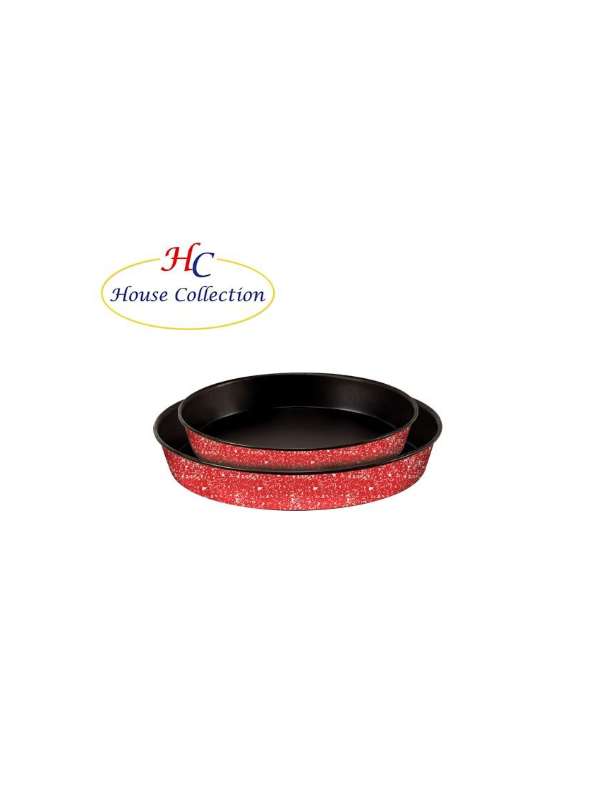 Set 2 Tortiere, Linea corallo, alluminio, antiaderente, 26 e  30 cm