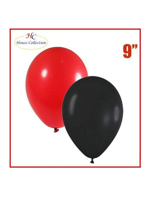MEDIUM RED/BLACK BALLOONS 18 PIECES