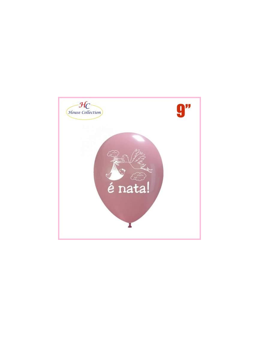 PALLONCINI MEDIUM E' NATA ROSA 12 PEZZI