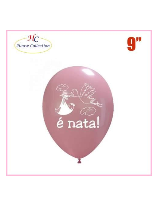 MEDIUM BALLOONS SHE WAS BORN PINK 12 PIECES