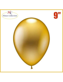 MEDIUM METALLIC GOLD BALLOONS 12 PIECES