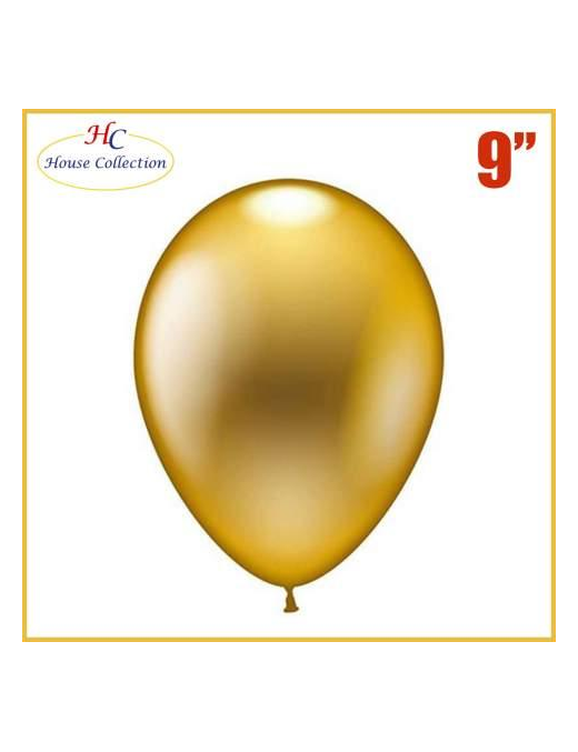 MEDIUM METALLIC GOLD BALLOONS 12 PIECES