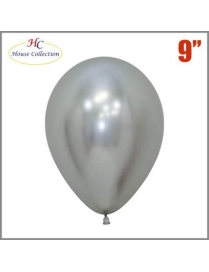 MEDIUM METALLIC SILVER BALLOONS 12 PIECES