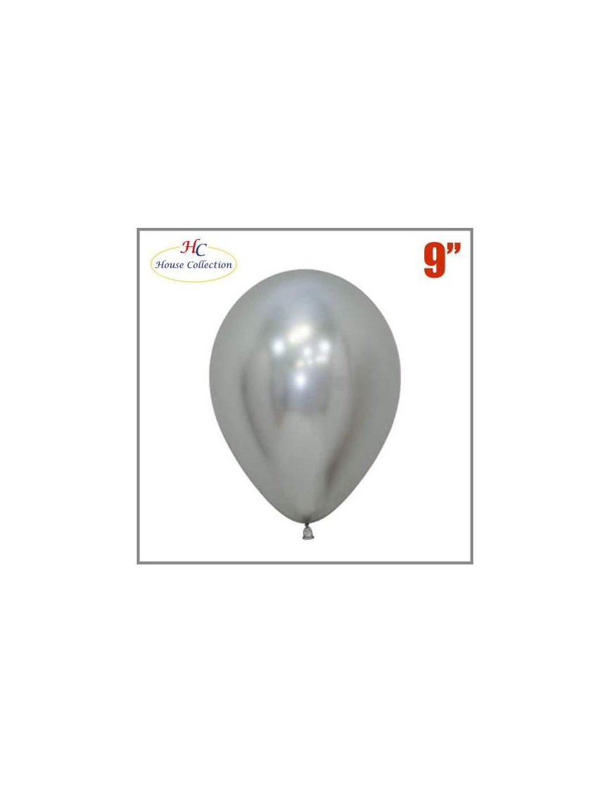 MEDIUM METALLIC SILVER BALLOONS 12 PIECES