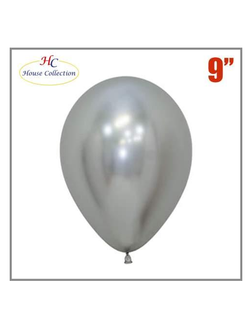 MEDIUM METALLIC SILVER BALLOONS 12 PIECES