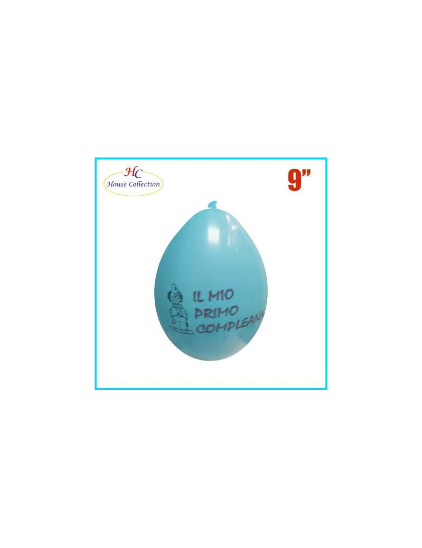 PALLONCINI MEDIUM 1oCOMPLEANNO CELESTE 12 PEZZI