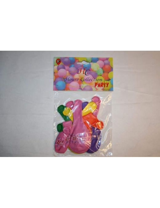 MEDIUM BALLOONS 18 YEARS 12 PIECES
