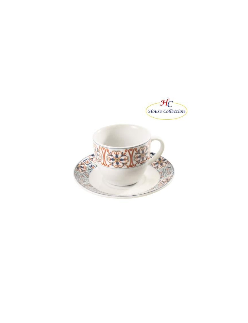 SERVIZIO CORDOBA ARANCIO CAFFE' 6 PEZZI CON PIATTINI
