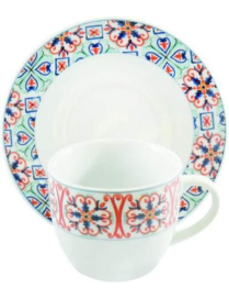 SERVIZIO CORDOBA ARANCIO CAFFE' 6 PEZZI CON PIATTINI