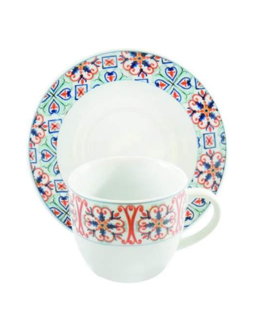 CORDOBA ORANGE COFFEE SET 6 PIECES WITH SAUCERS