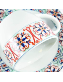 CORDOBA ORANGE COFFEE SET 6 PIECES WITH SAUCERS
