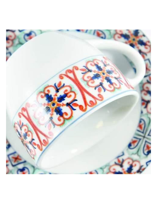 SERVIZIO CORDOBA ARANCIO CAFFE' 6 PEZZI CON PIATTINI