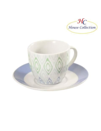 SERVIZIO RABAT AZZURRO CAFFE' 6 PEZZI CON PIATTINI