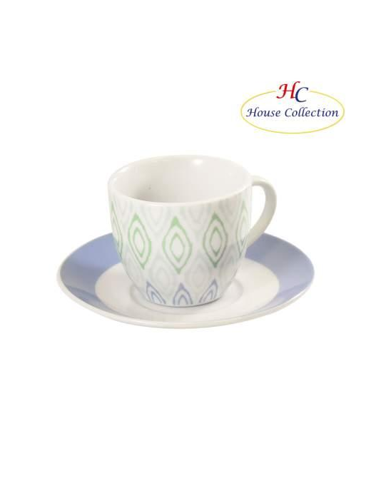 RABAT BLUE COFFEE SET 6 PIECES WITH SAUCERS