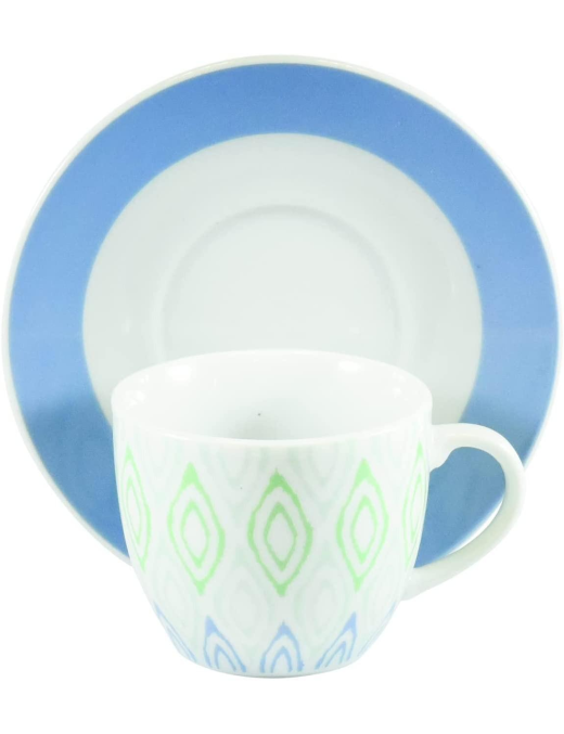 SERVIZIO RABAT AZZURRO CAFFE' 6 PEZZI CON PIATTINI