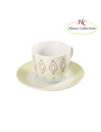 SERVIZIO RABAT VERDE CAFFE' 6 PEZZI CON PIATTINI