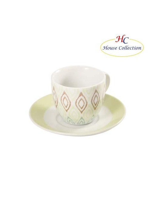 RABAT GREEN COFFEE SERVICE 6 PIECES WITH SAUCERS