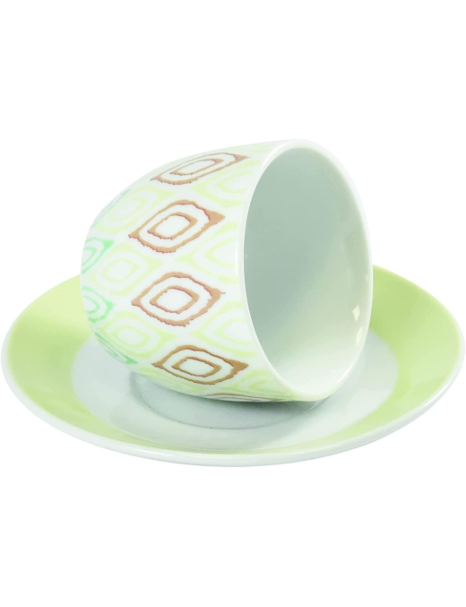 SERVIZIO RABAT VERDE CAFFE' 6 PEZZI CON PIATTINI