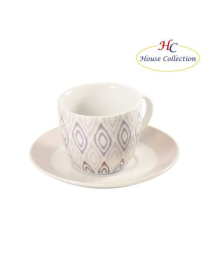 SERVIZIO RABAT ROSA CAFFE' 6 PEZZI CON PIATTINI