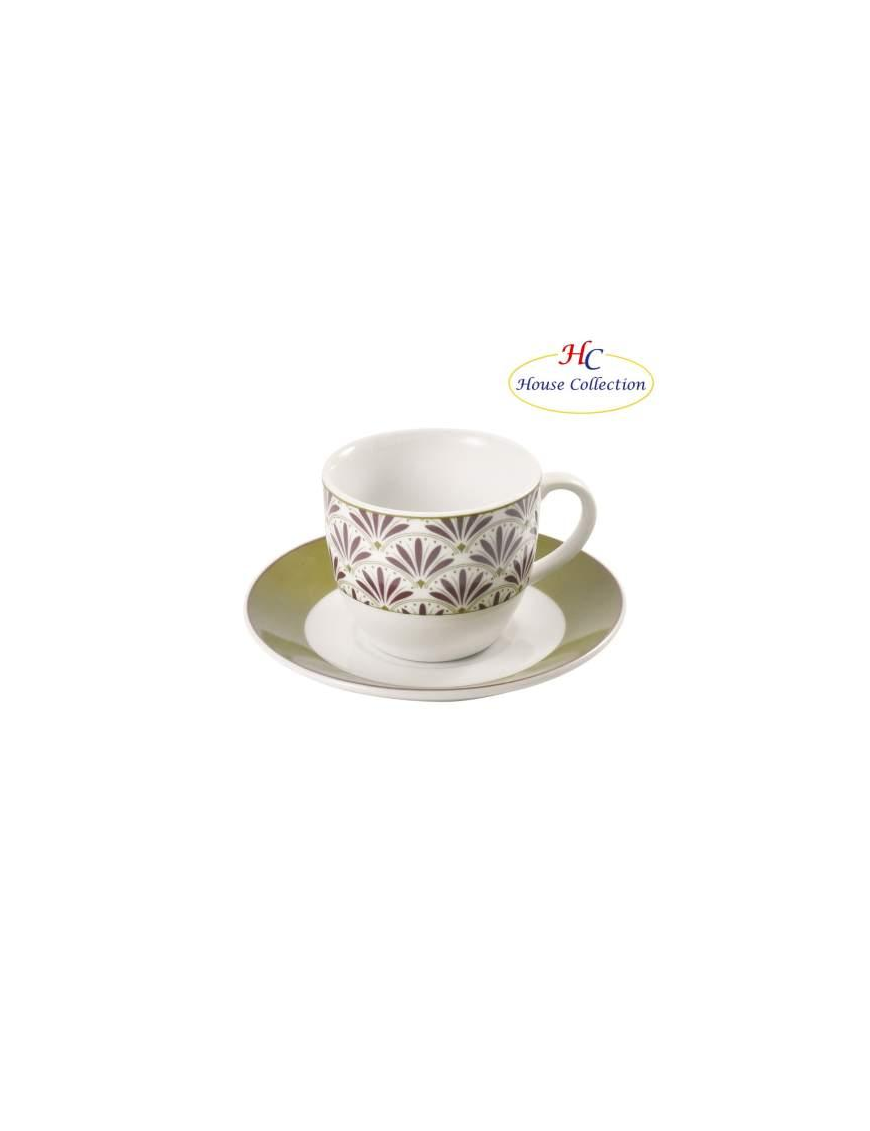 SERVIZIO CAFFE' 6 PEZZI CON PIATTINI LUXOR SENAPE