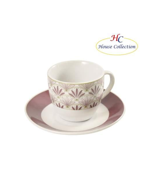 6-PIECE COFFEE SERVICE WITH LUXOR BURGUNDY SAUCERS