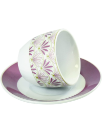 6-PIECE COFFEE SERVICE WITH LUXOR BURGUNDY SAUCERS