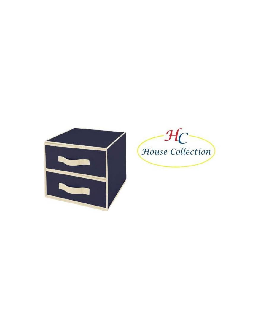 CASSETTIERA BLU 2CASS 30x30x25 CENTIMETRI