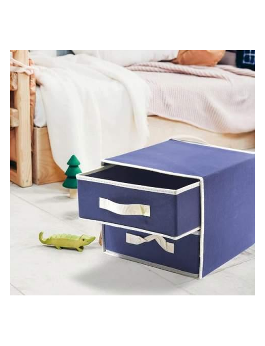CASSETTIERA BLU 2CASS 30x30x25 CENTIMETRI
