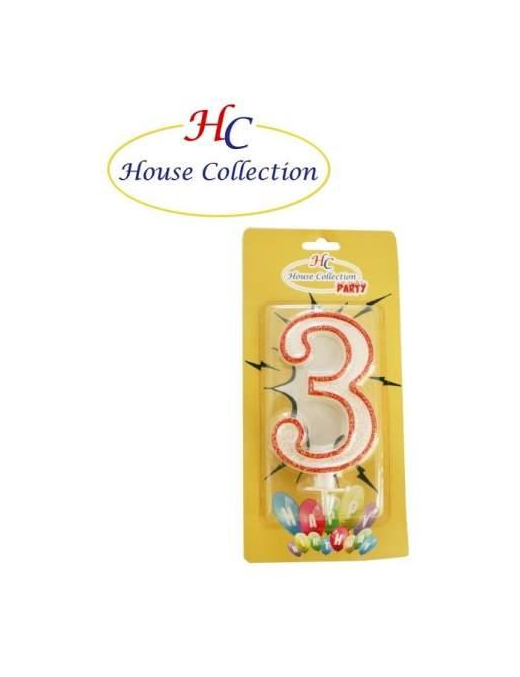 CANDELINA NUMERALE GIGANTE "3"