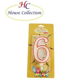 GIANT NUMERAL CANDLE 6