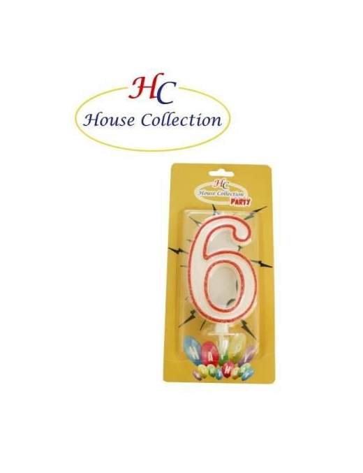 GIANT NUMERAL CANDLE 6