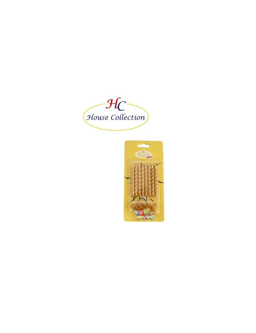 GOLD CANDLES 8 PIECES