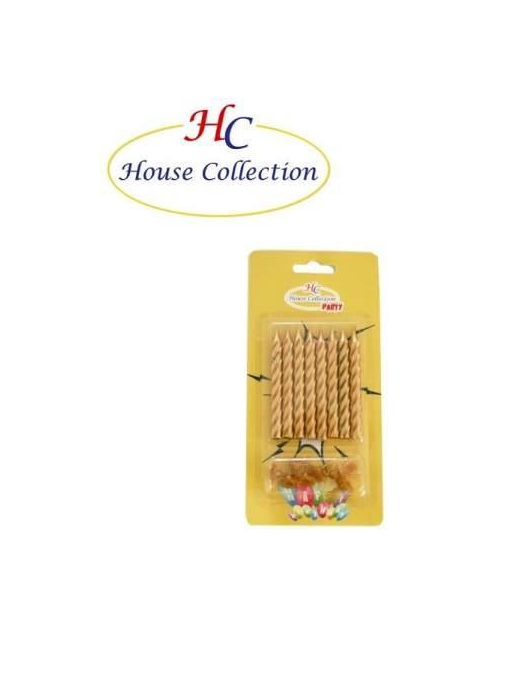 GOLD CANDLES 8 PIECES