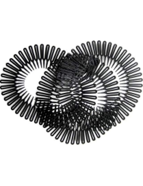 CERCHIETTO RAGGIERA NERO 3 PEZZI